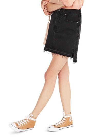 Women's Madewell Step Hem Denim Miniskirt
