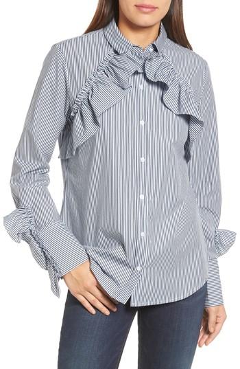 Women's Kenneth Cole New York Ruffle Poplin Shirt