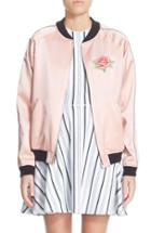 Women's Opening Ceremony Reversible Embroidered Silk Bomber Jacket