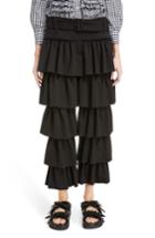 Women's Simone Rocha Frill Front Trousers Us / 4 Uk - Black