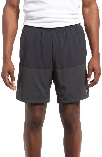 Men's Nike Dri-fit Woven Running Shorts, Size - Black