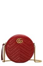 Gucci Mini Marmont 2.0 Leather Canteen Shoulder Bag - Red