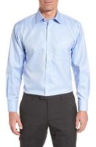 Men's Nordstrom Men's Shop Smartcare(tm) Traditional Fit Herringbone Dress Shirt - 34/35 - Blue