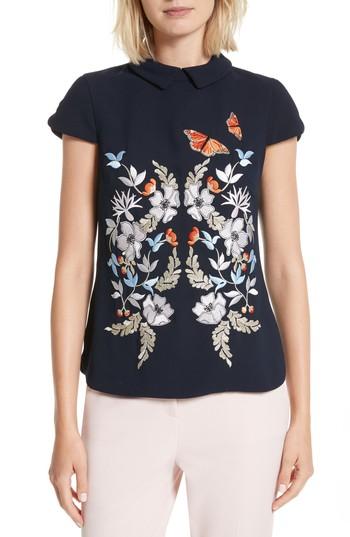 Women's Ted Baker London Enora Kyoto Gardens Blouse - Blue