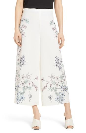 Women's Vince Camuto Floral Wide Leg Crop Pants - White