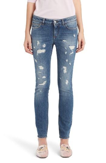 Women's Dolce & Gabbana Ripped Skinny Jeans Us / 38 It - Blue