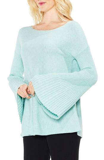 Women's Vince Camuto Bell Sleeve Ribbed Sweater, Size - Green
