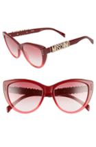 Women's Moschino 56mm Gradient Cat Eye Sunglasses - Red