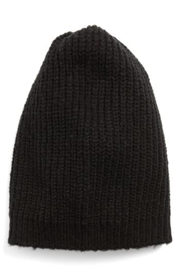 Women's Halogen Ribbed Beanie - Black