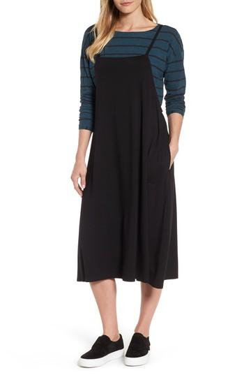 Women's Eileen Fisher Stretch Tencel Jumper Dress, Size - Black