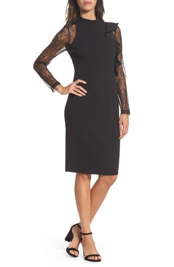 Women's Adrianna Papell Ruffle Lace Sheath Dress