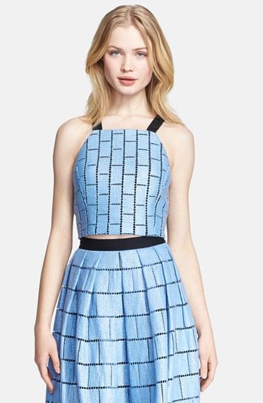 Tibi 'raffia Patchwork' Crop Top Raffia