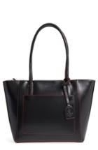 Lodis Medium Margaret Leather Tote With Zip Pouch - Black
