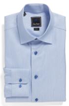Men's David Donahue Trim Fit Solid Dress Shirt - 32/33 - Blue