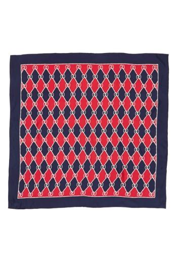 Women's Gucci Rhombus Chane Square Foulard Silk Scarf