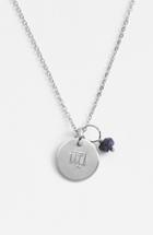 Women's Nashelle Semiprecious Birthstone Sterling Silver Zodiac Mini Disc Necklace