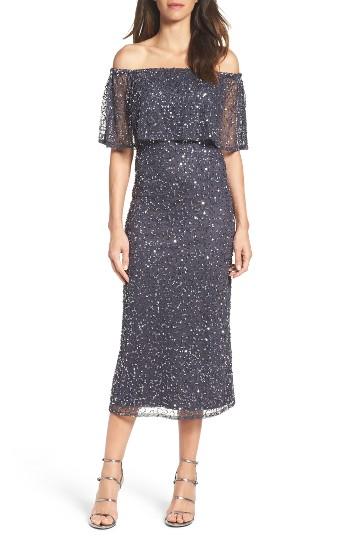 Women's Pisarro Nights Beaded Off The Shoulder Midi Dress