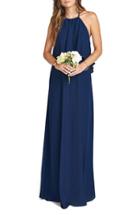 Women's Show Me Your Mumu Aimee Ruffle Bodice Chiffon Halter Gown - Blue