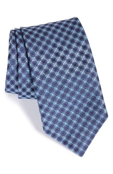 Men's Canali Medallion Silk Tie, Size - Blue