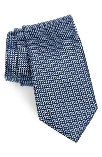 Men's Nordstrom Men's Shop Lairson Micro Silk Tie, Size - Blue