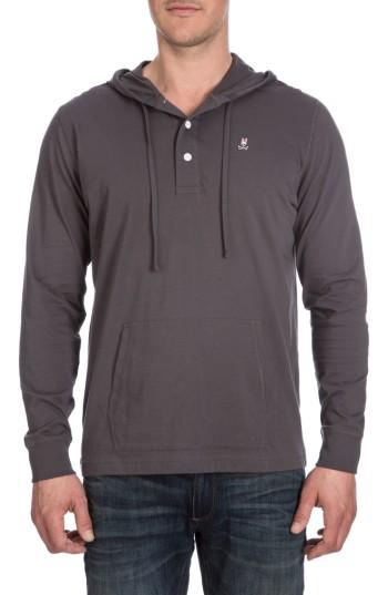 Men's Psycho Bunny Delano Henley Hoodie - Black