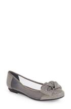 Women's J. Renee 'bacton' Mesh Inset Bow Flat Aa - Grey