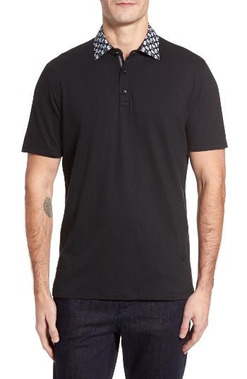 Men's Stone Rose Medallion Collar Pique Polo