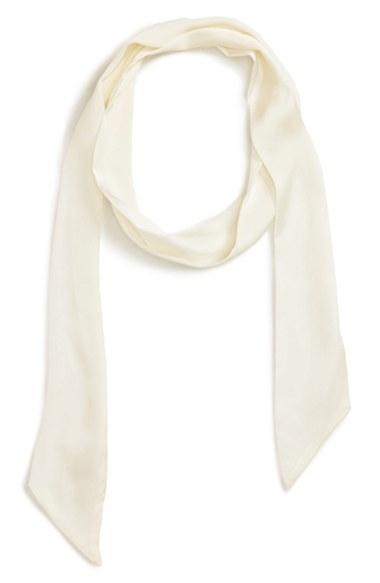 Women's Halogen Skinny Scarf, Size - Ivory