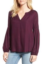 Women's Hinge Blouson Sleeve Top - Purple