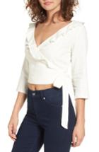 Women's Astr The Label Ruffle Wrap Top - Ivory