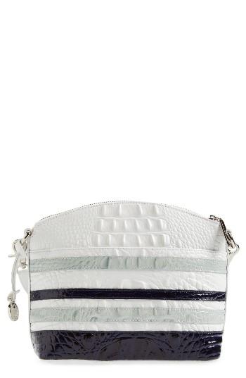 Brahmin 'mini Duxbury' Embossed Leather Crossbody Bag - Blue