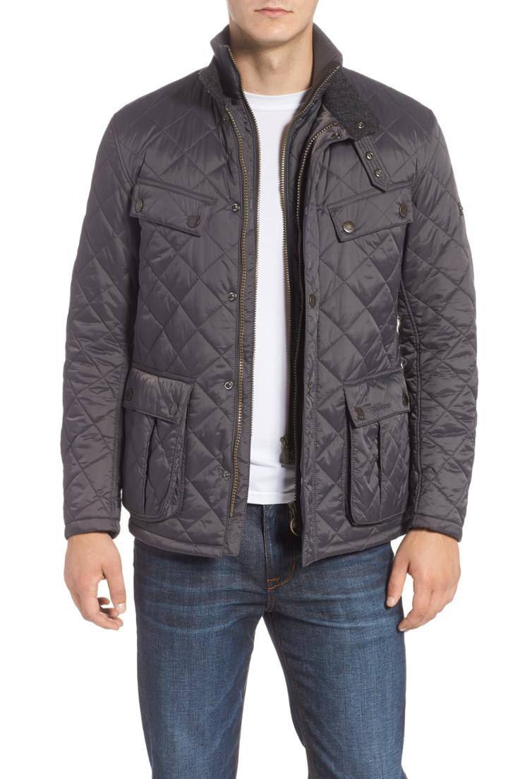 Men's Barbour International Windshield Quilted Jacket, Size - Grey