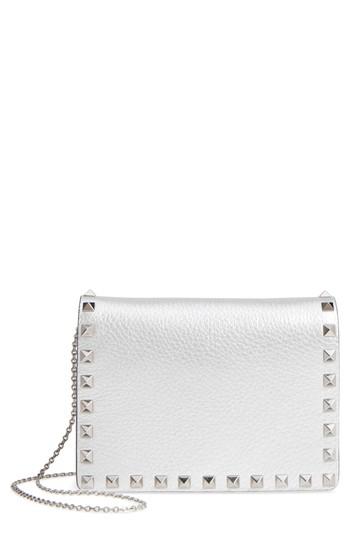 Valentino Garavani Rockstud Leather Clutch - Metallic