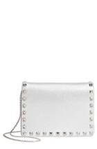 Valentino Garavani Rockstud Leather Clutch - Metallic