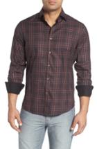 Men's Stone Rose Plaid Sport Shirt (l) - Brown