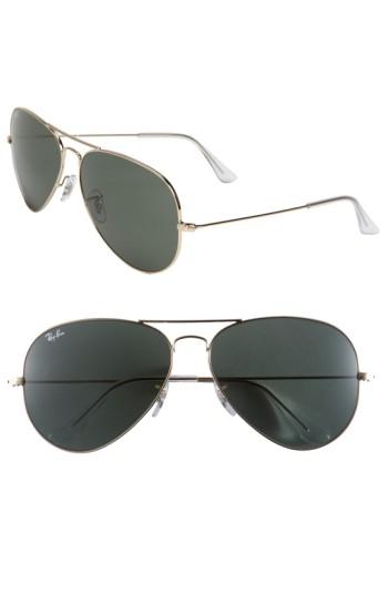 Women's Ray-ban Large Original 62mm Aviator Sunglasses - Gold/ Green