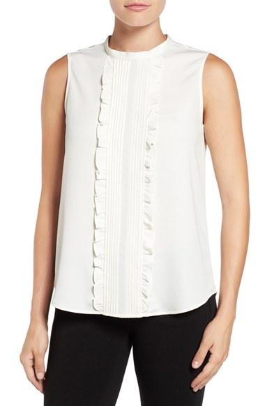 Women's Halogen Ruffle Front Tank