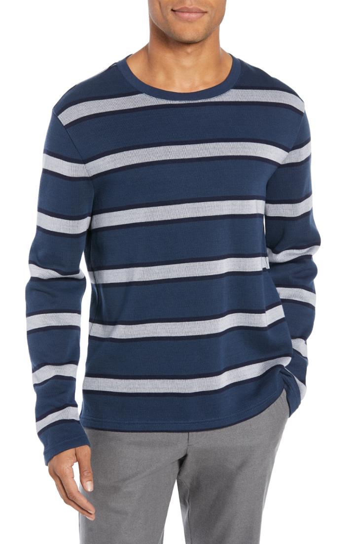 Men's Club Monaco Trim Fit Stripe Sweater - Blue