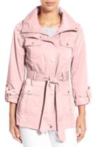 Petite Women's Ellen Tracy Techno Short Trench Coat P - Pink