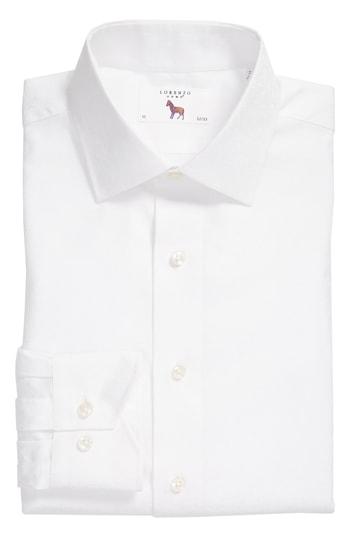 Men's Lorenzo Uomo Trim Fit Floral Dress Shirt - 34 - White