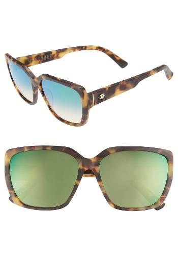 Women's Electric Honey Bee 56mm Mirrored Sunglasses - Pineapple Tortoise/ Green