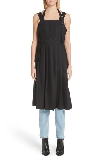 Women's Noir Kei Ninomiya Pleated Open Back Wool Dress - Black