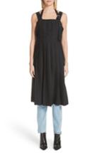 Women's Noir Kei Ninomiya Pleated Open Back Wool Dress - Black