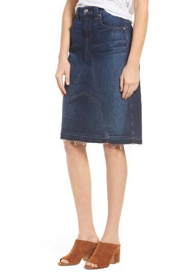 Women's 7 For All Mankind Release Hem Denim Skirt