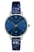 Women's Ted Baker London Kate Floral Leather Strap Watch, 38mm