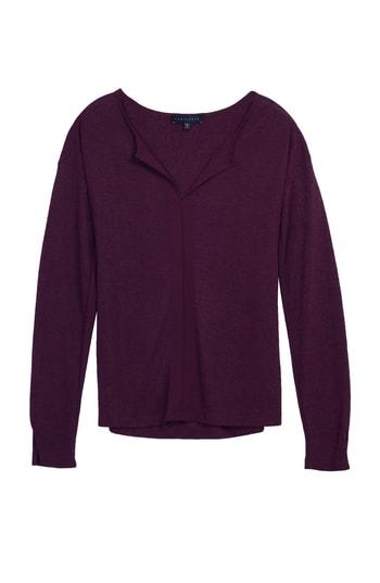 Women's Sanctuary Sienna Woven Trim Top - Burgundy