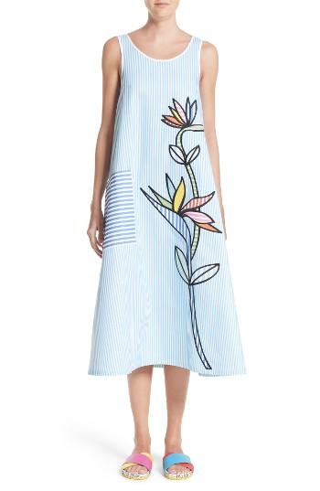 Women's Mira Mikati Bird Of Paradise Applique Scuba Dress