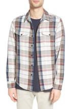 Men's Outerknown Plaid Flannel Trim Fit Sport Shirt - Brown