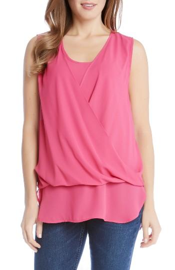 Women's Karen Kane Drape Front Layered Top - Pink
