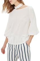 Women's Topshop Deconstructed Choker Top Us (fits Like 6-8) - Ivory